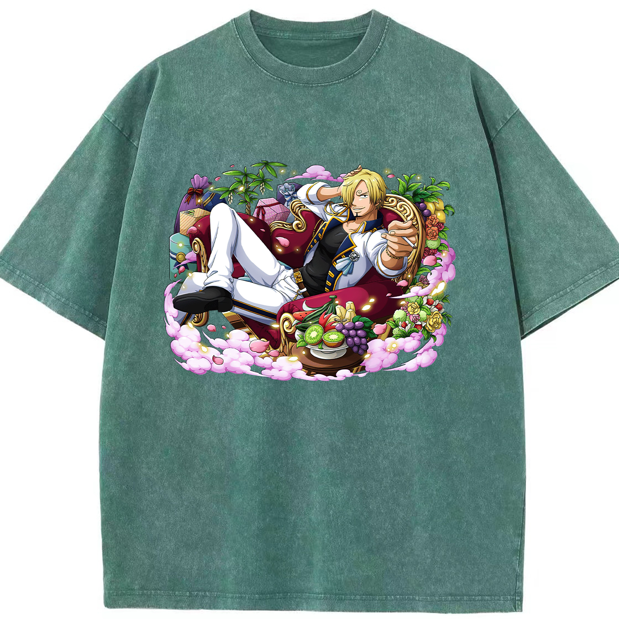 ワンピース サンジ ONE PIECE Sanji 綿100% ヴィンテージ風 半袖Tシャツ（フロントプリント）